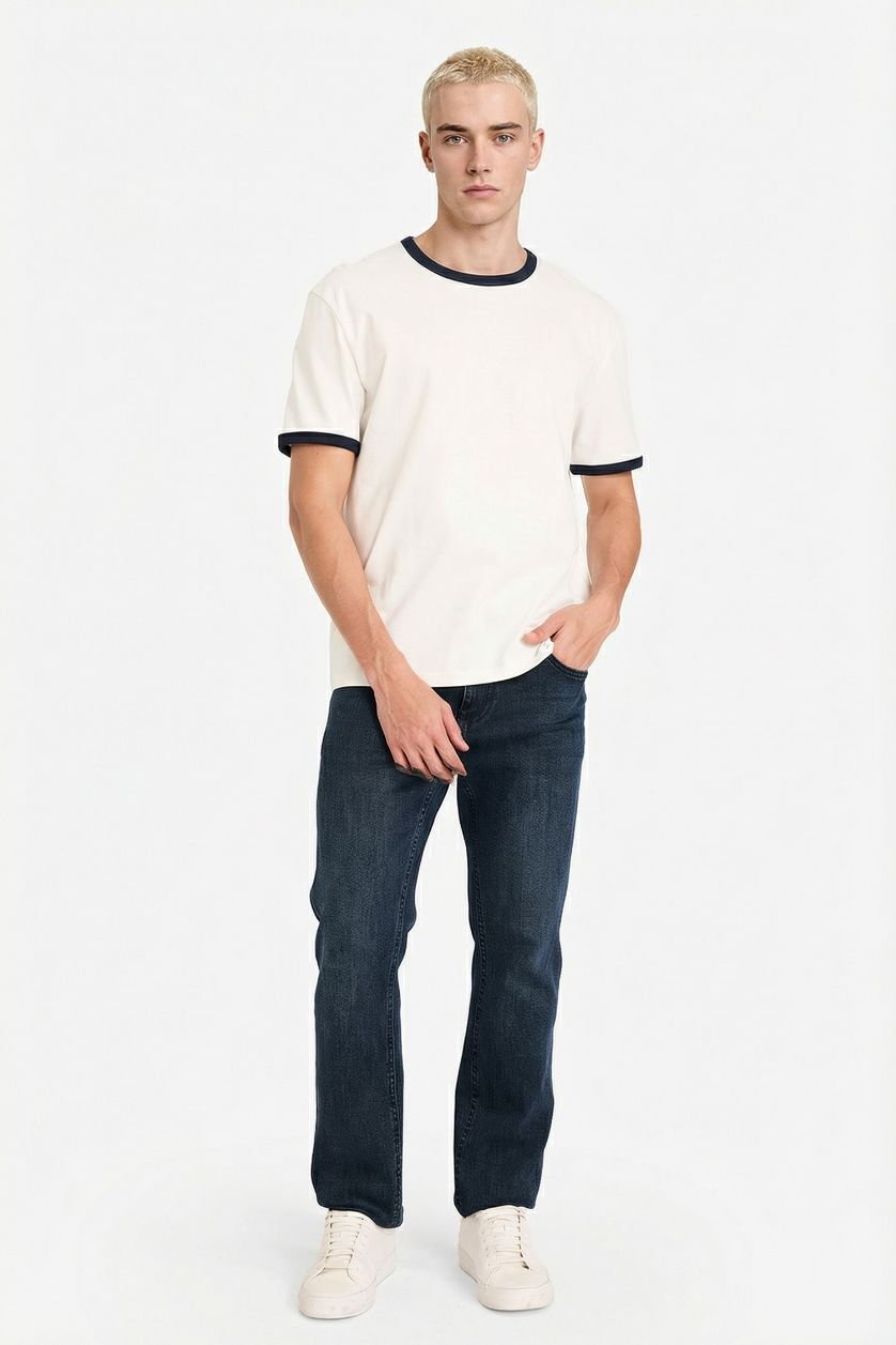 Erkek Ekru %100 Pamuk Tişört