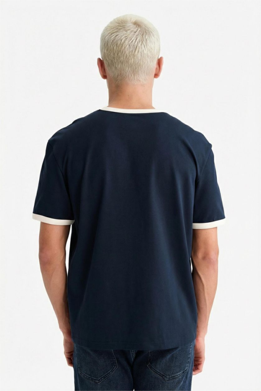 Erkek Lacivert %100 Pamuk Tişört