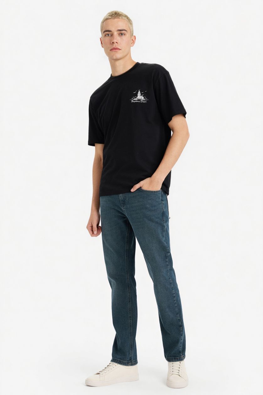 MAN Black Boxy Fit Crew Neck Short Sleeve T-Shirt