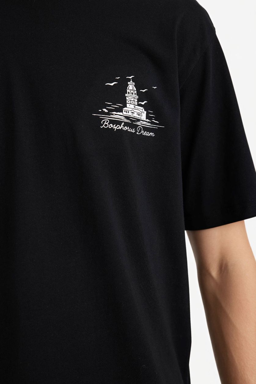 MAN Black Boxy Fit Crew Neck Short Sleeve T-Shirt