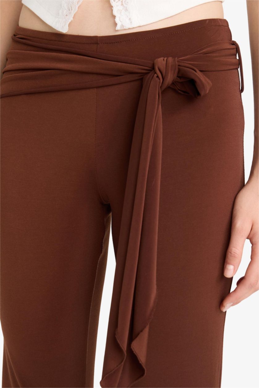WOMAN Brown Flare Fit Normal Waist Standard Length Trousers