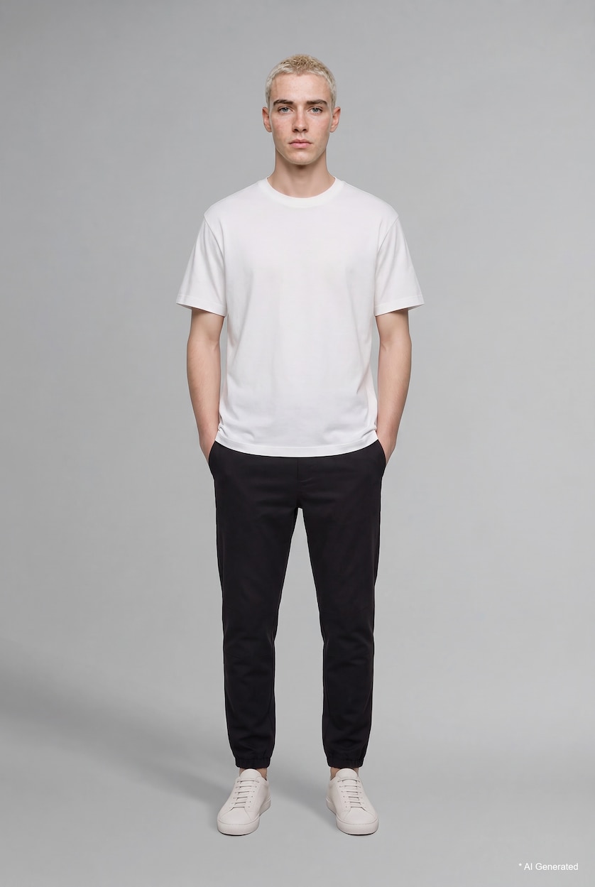 HOMME Noir Pantalon long Coupe régulière