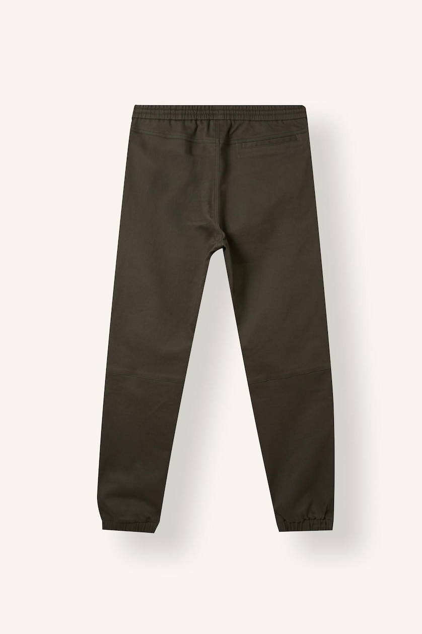 Men Dark Khaki Regular Fit Long Trousers