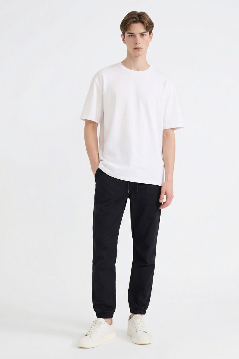 MAN Black Regular Jogger Pants