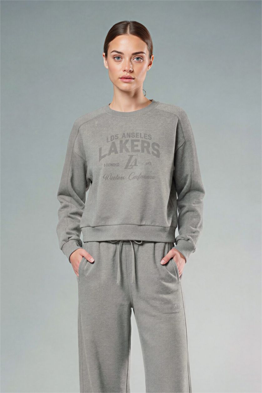 Kadın Grimelanj NBA Los Angeles Lakers Bisiklet Yaka Sweatshirt