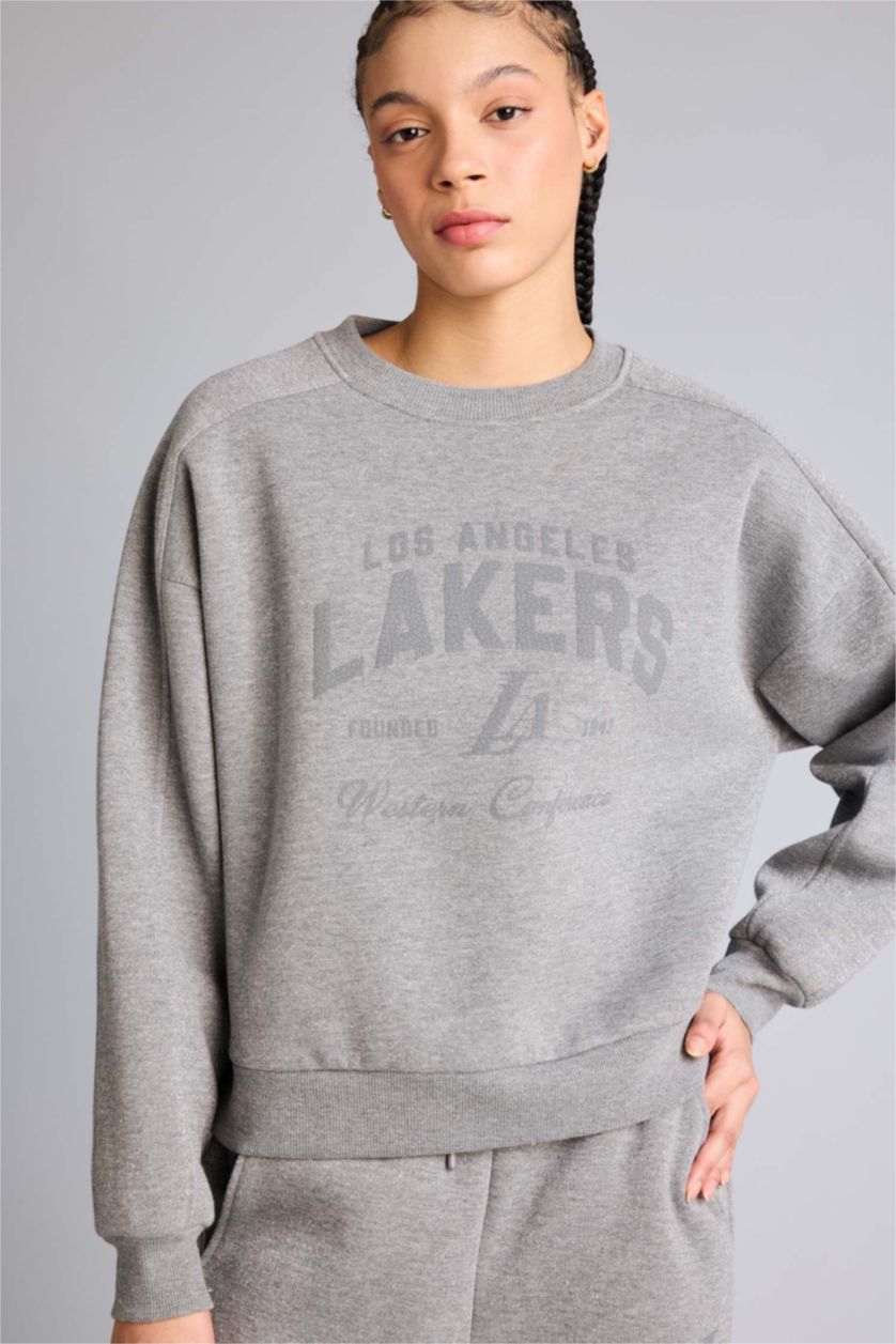 Kadın Grimelanj NBA Los Angeles Lakers Bisiklet Yaka Sweatshirt