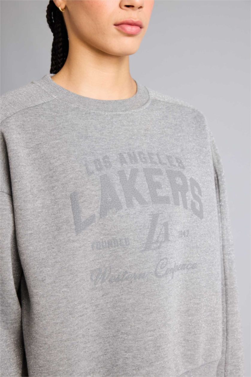 Kadın Grimelanj NBA Los Angeles Lakers Bisiklet Yaka Sweatshirt