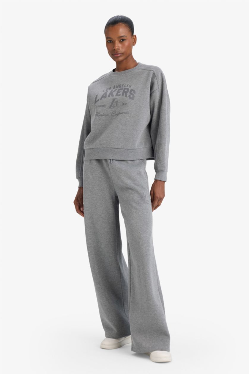 Kadın Grimelanj Aırtech NBA Los Angeles Lakers Wide Leg Cepli Geniş Paça Standart Boy Eşofman Altı