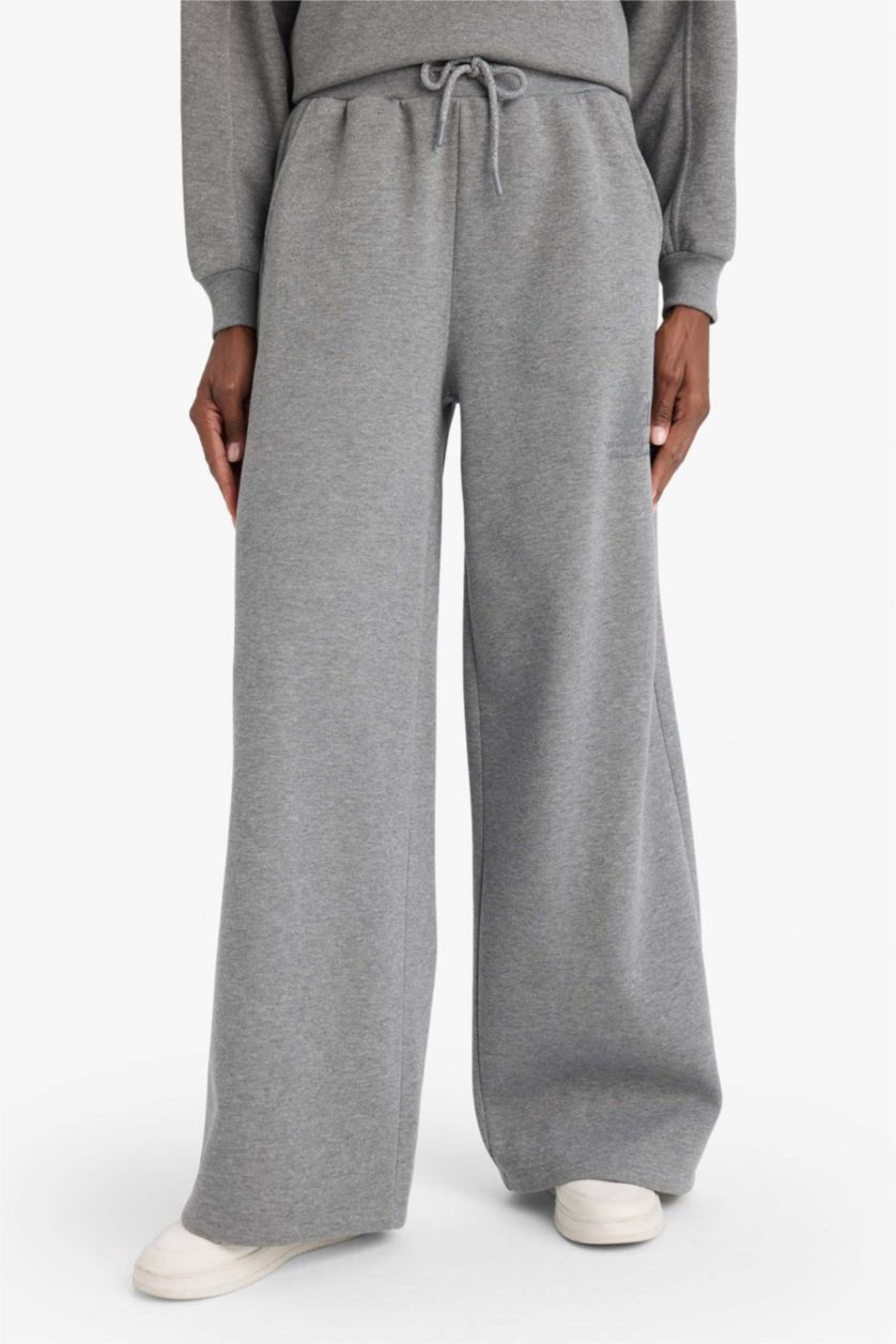 Kadın Grimelanj Aırtech NBA Los Angeles Lakers Wide Leg Cepli Geniş Paça Standart Boy Eşofman Altı