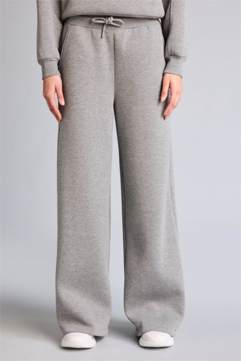 حريمي O.GRAY MELANGE بنطلون سويت بانتس وايد ليج برجل واسع من NBA Los Angeles Lakers