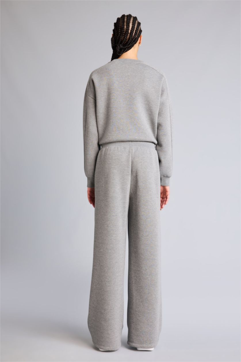 حريمي O.GRAY MELANGE بنطلون سويت بانتس وايد ليج برجل واسع من NBA Los Angeles Lakers