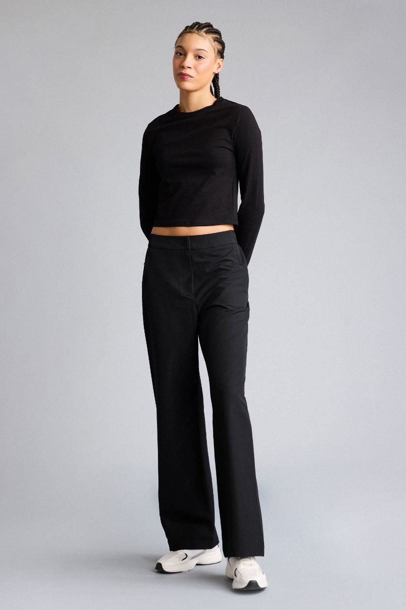 Женщины Черный Тканые брюки Standard Fit