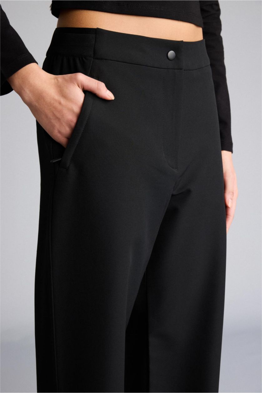 Женщины Черный Тканые брюки Standard Fit