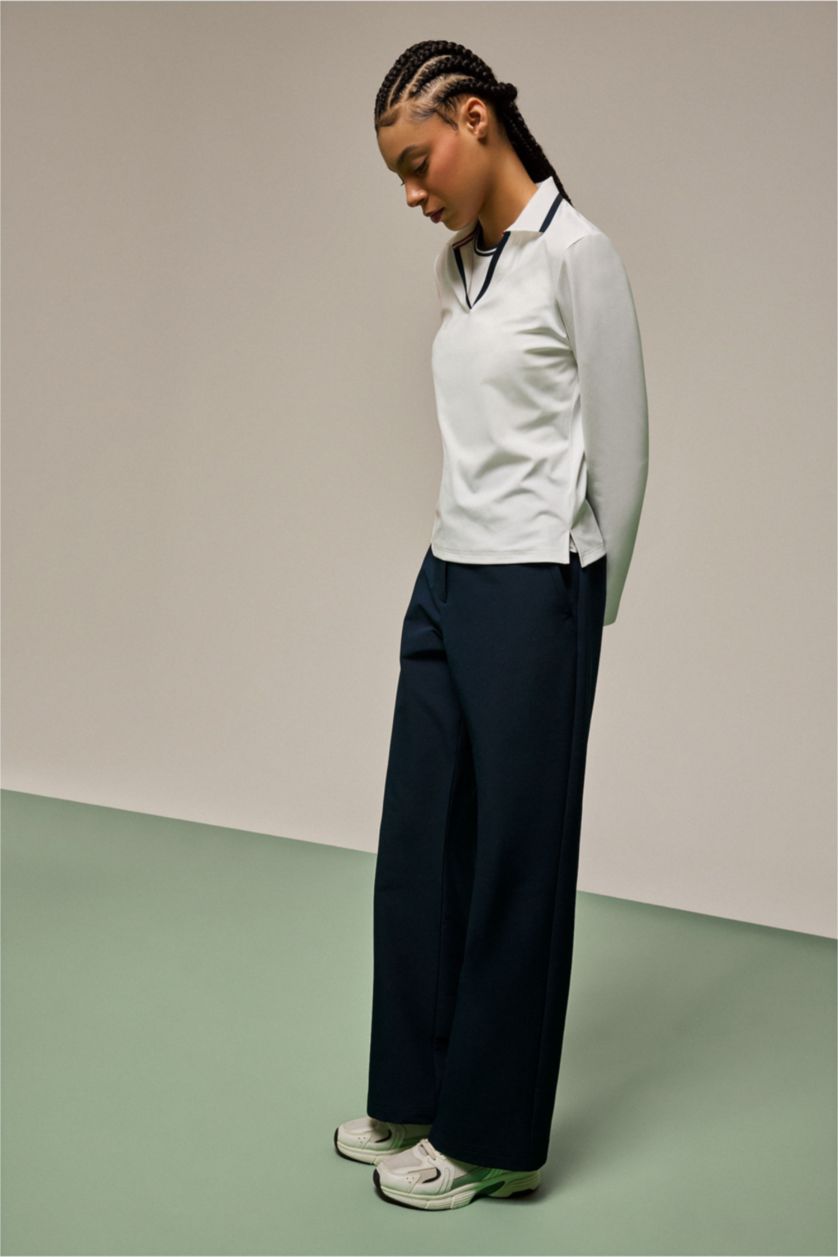 WOMAN NAVY Standard Fit Woven Trousers