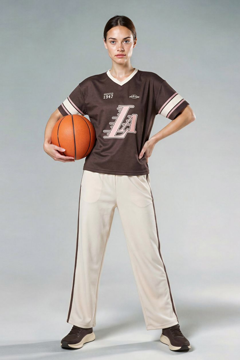 WOMAN Brown NBA Los Angeles Lakers Oversize Fit Tulle T-Shirt