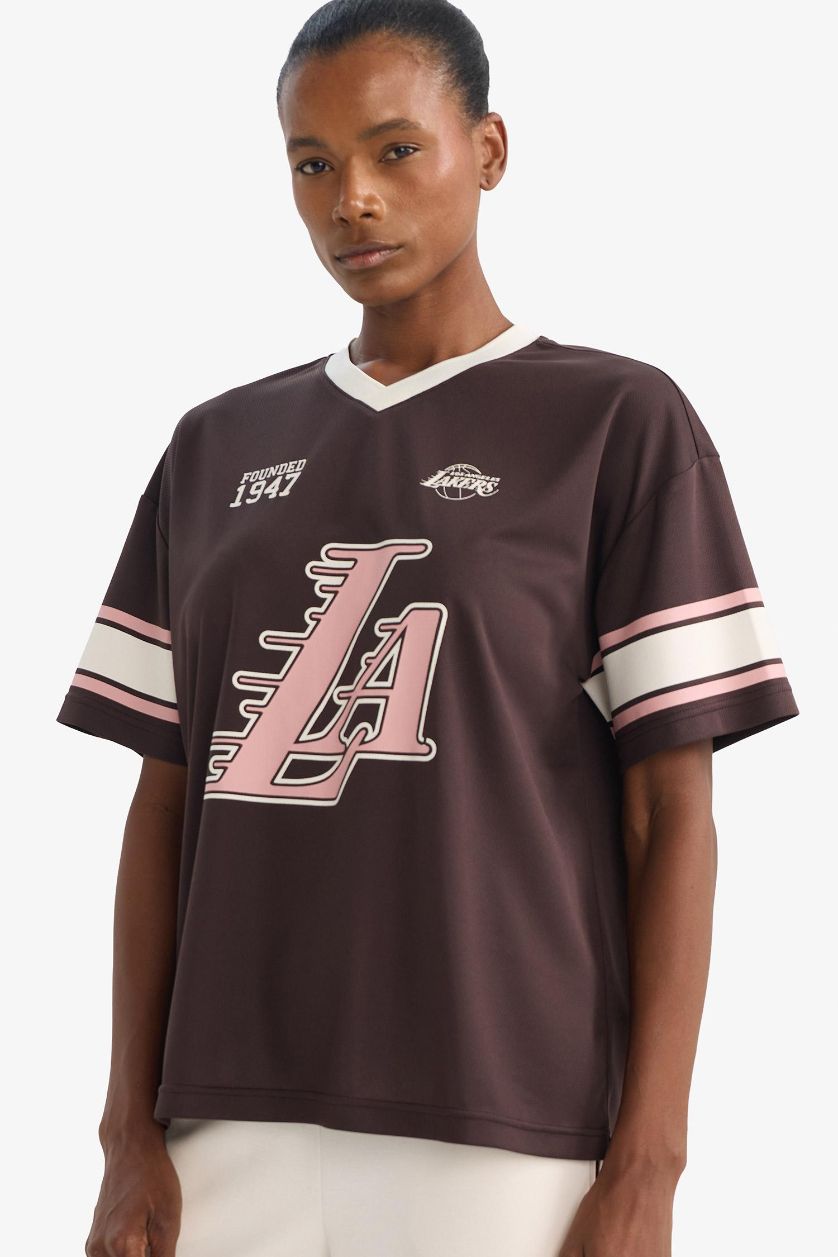 WOMAN Brown NBA Los Angeles Lakers Oversize Fit Tulle T-Shirt