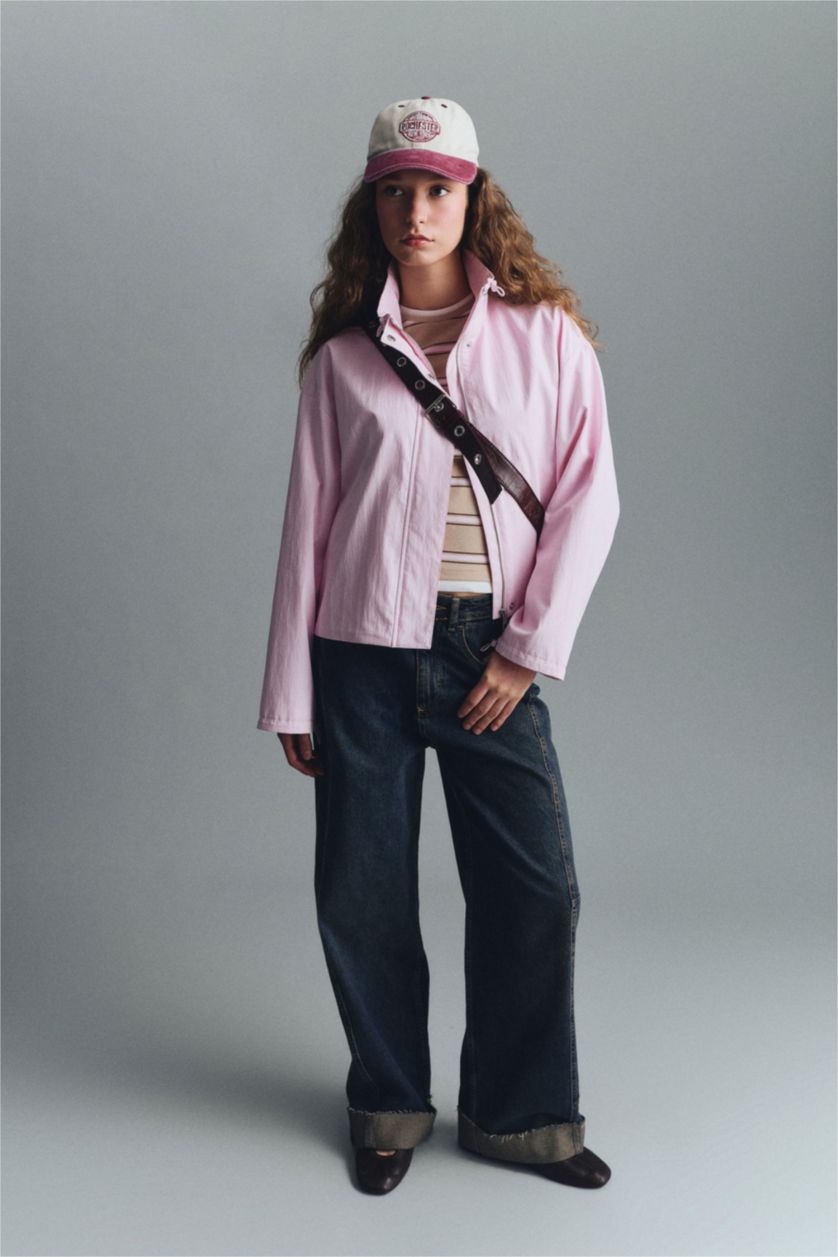 Женщины Голубрй Джинсы с высокой талией и свободным кроем, с эффектом стирки