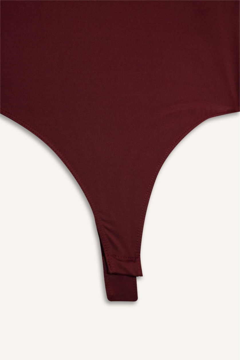 WOMAN Bordeaux Leopard Square Collar Tank Top