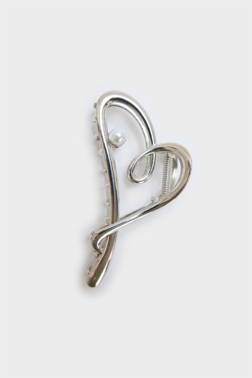 حريمي MIXED توكة شعر حريمي فضي على شكل قلب