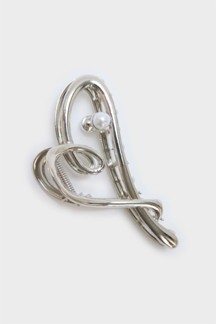 حريمي MIXED توكة شعر حريمي فضي على شكل قلب