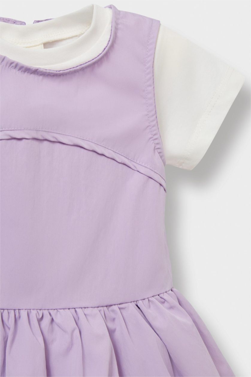 طفلة صغيرة أرجواني سيت بيبي بناتي فستان وبلوزة - قطعتين