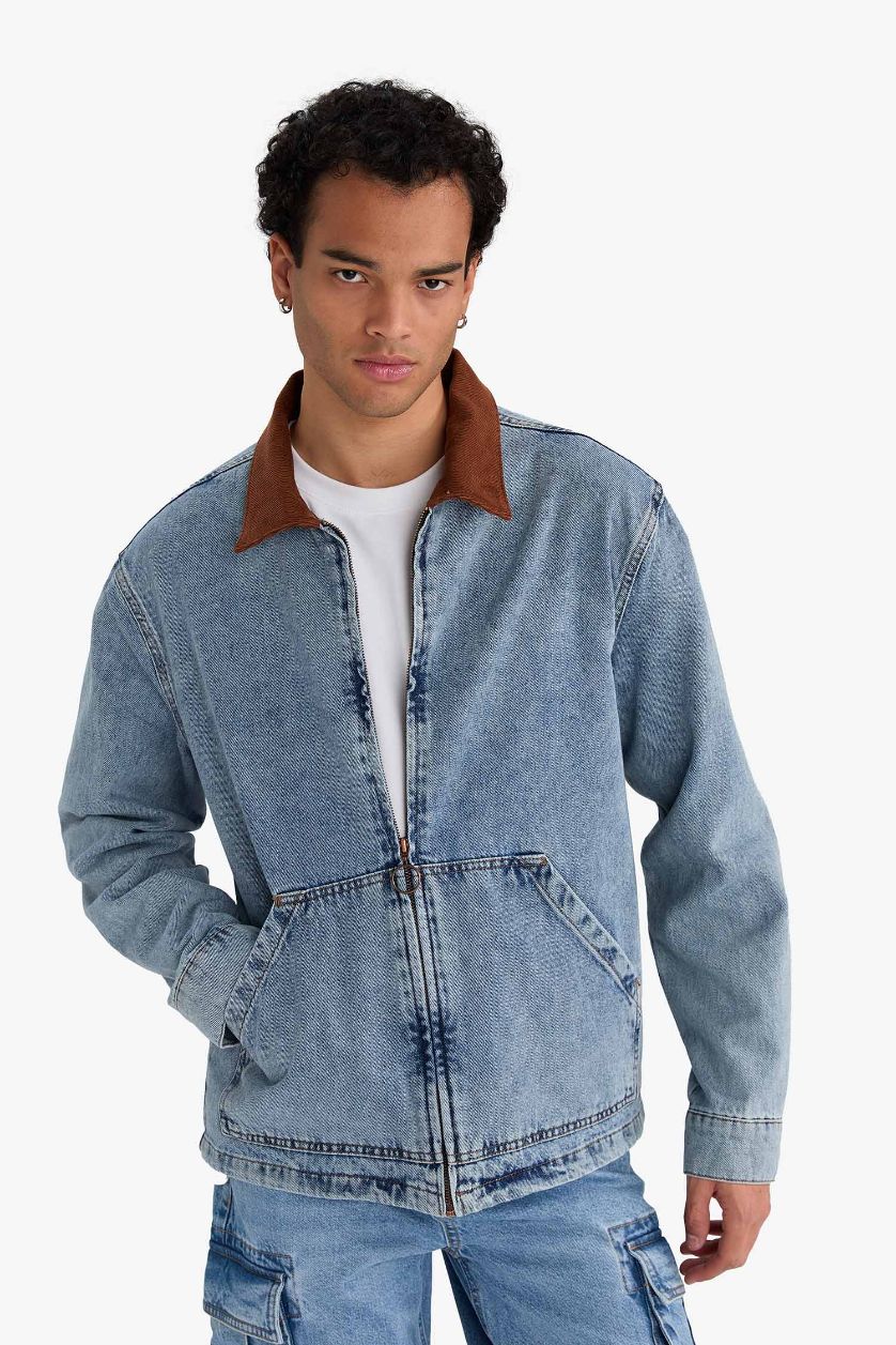MAN Light Blue Relax Fit Denim Jacket