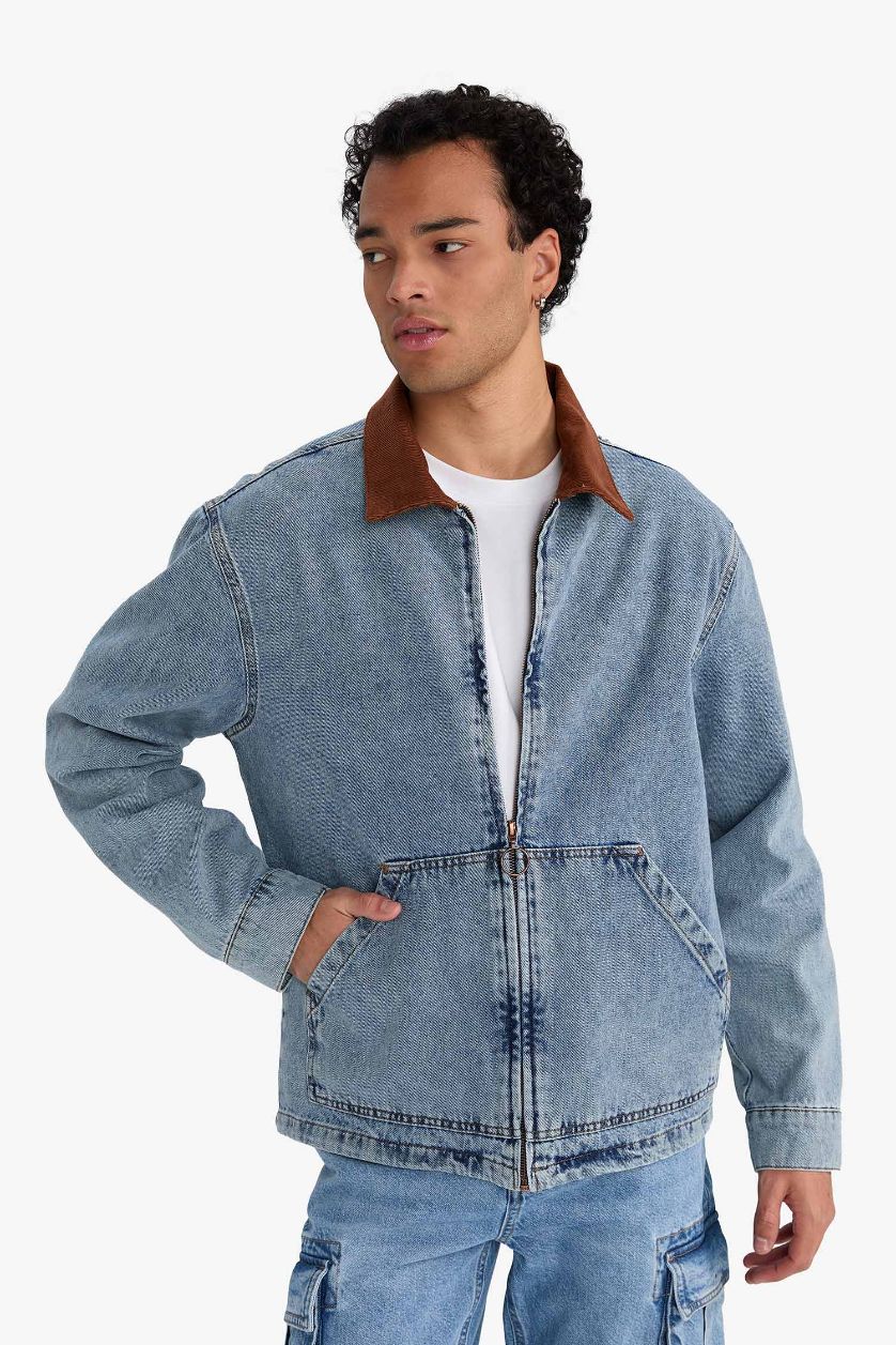 MAN Light Blue Relax Fit Denim Jacket