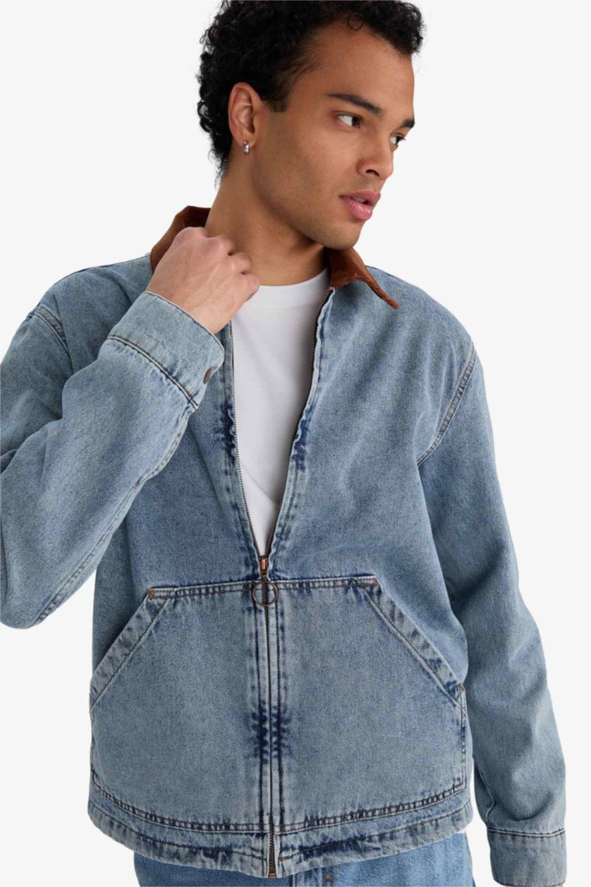 MAN Light Blue Relax Fit Denim Jacket