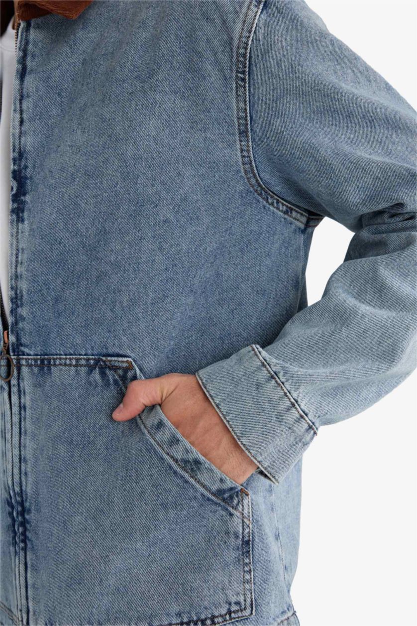 MAN Light Blue Relax Fit Denim Jacket