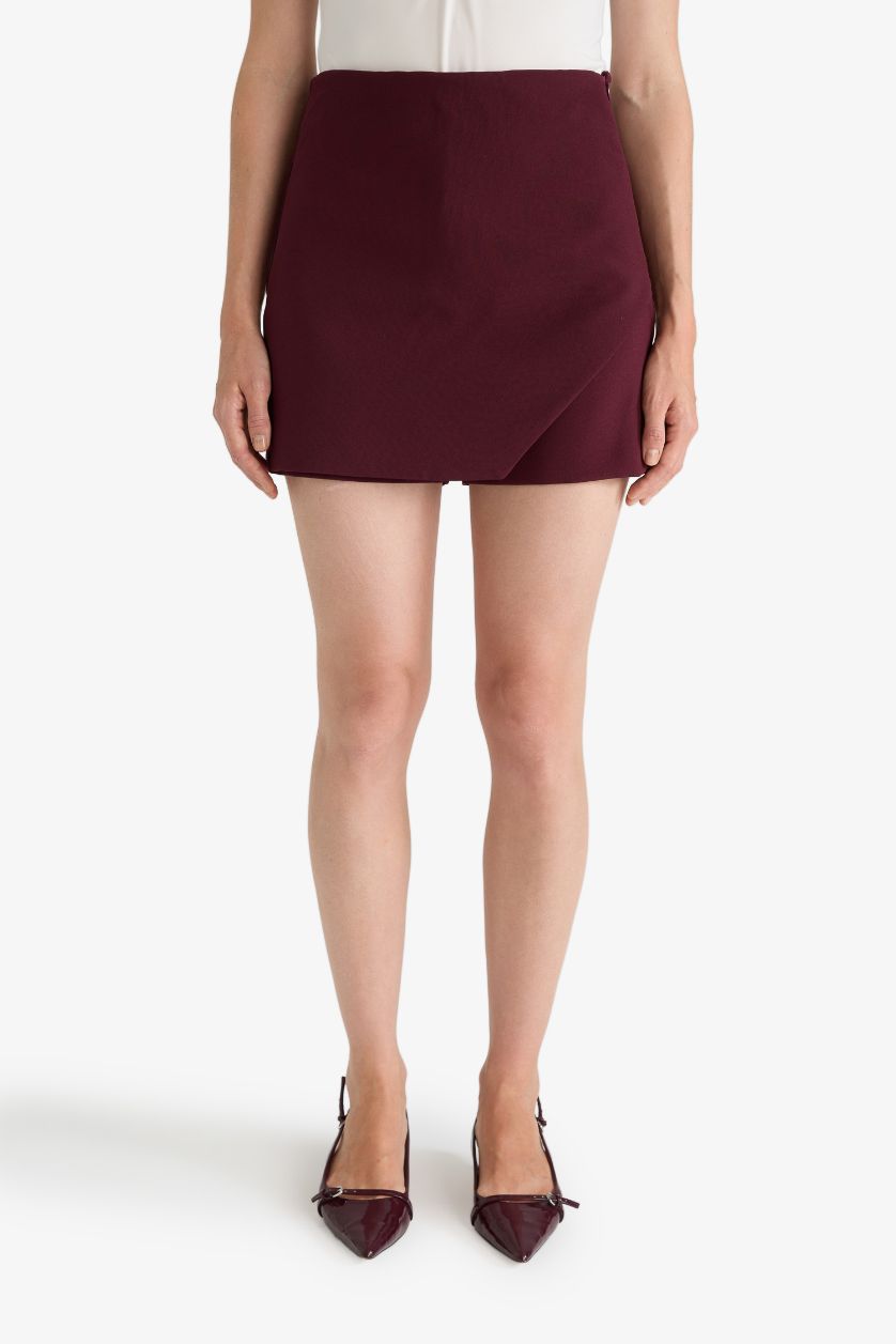FEMME Bordeaux Jupe-short taille haute