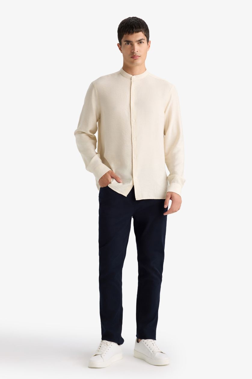 MAN Ecru Regular Fit Long Sleeve Shirt