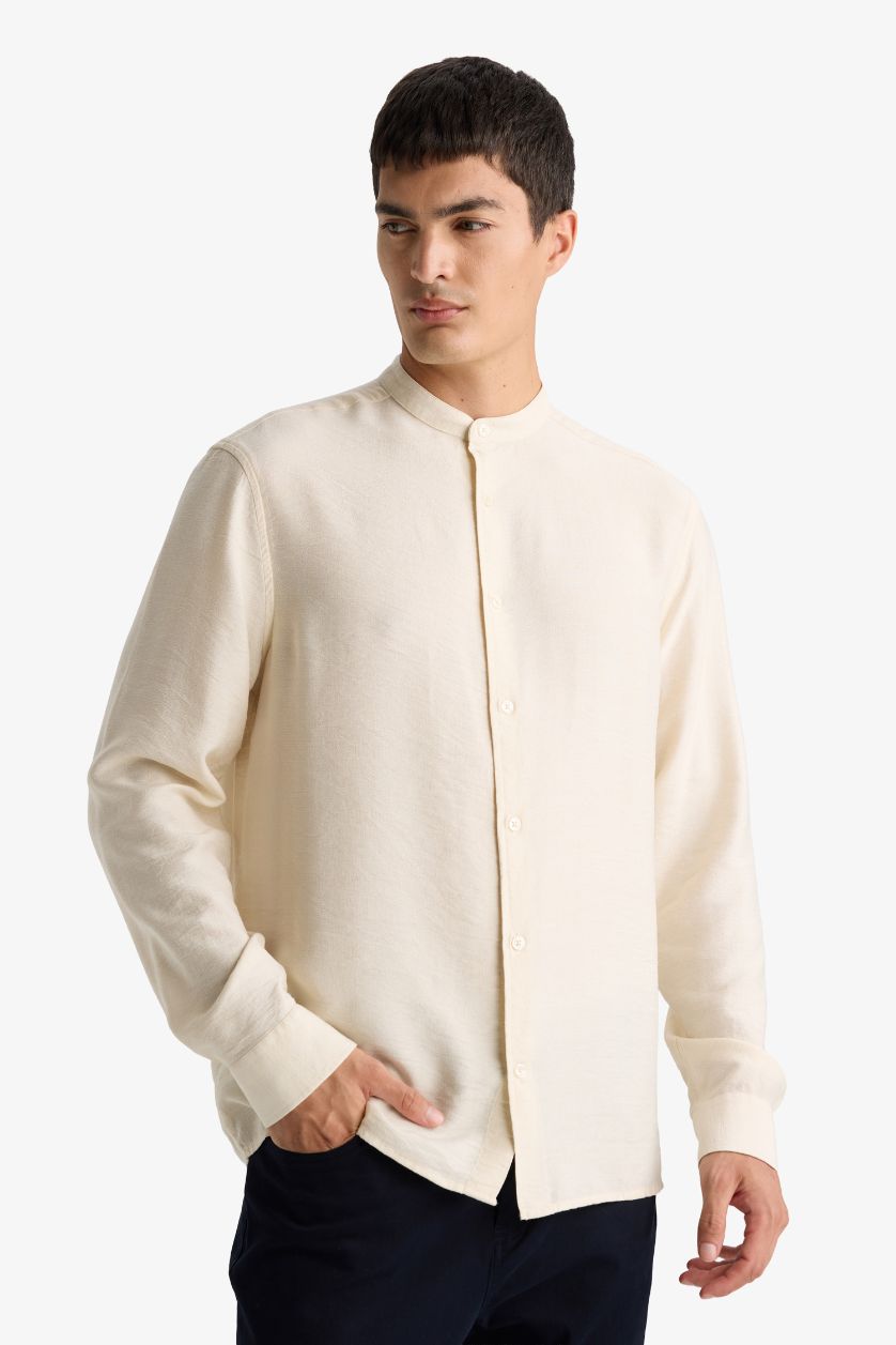 MAN Ecru Regular Fit Long Sleeve Shirt