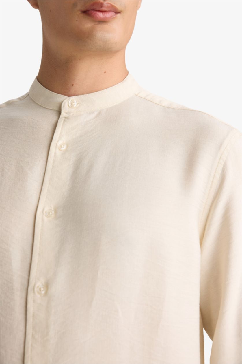 MAN Ecru Regular Fit Long Sleeve Shirt