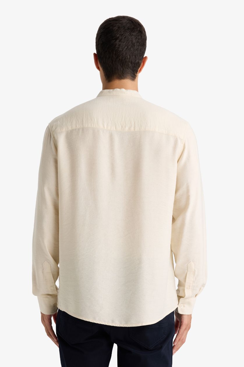 MAN Ecru Regular Fit Long Sleeve Shirt