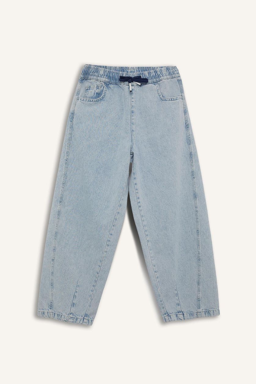 Ерлер Мұзды Көк barrel fıt деним кең етек Шалбар