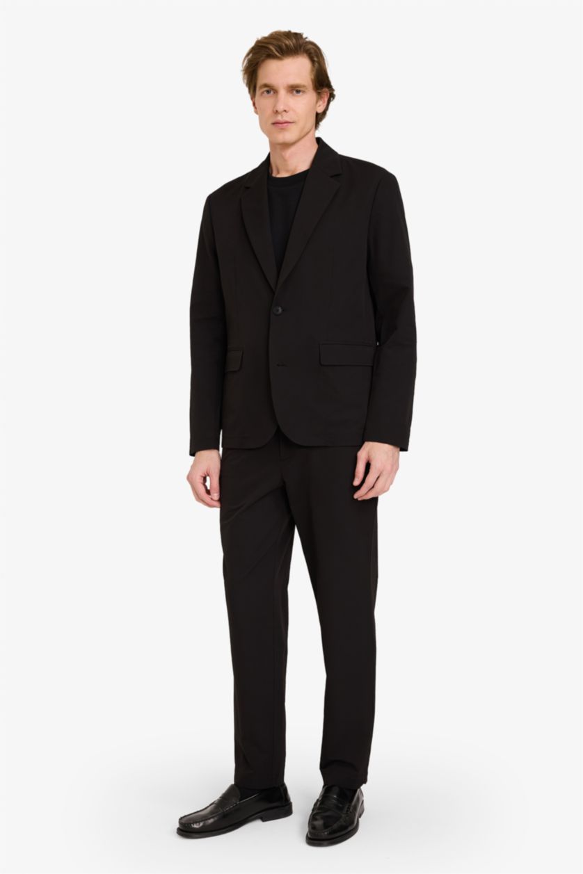 رجالي أسود بنطلون قصة عادية ضيقة