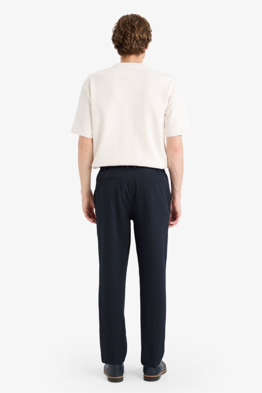 رجالي كحلي بنطلون قصة عادية ضيقة