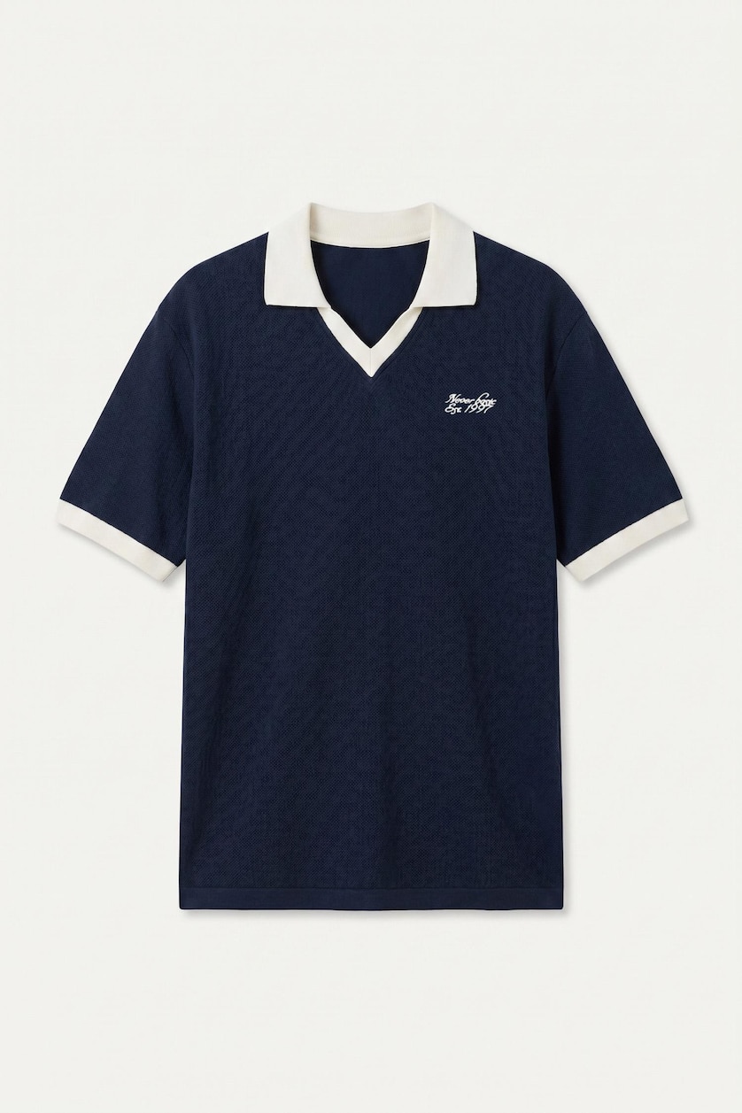 Men NAVY Boxy Fit Short Sleeve Polo T-Shirt