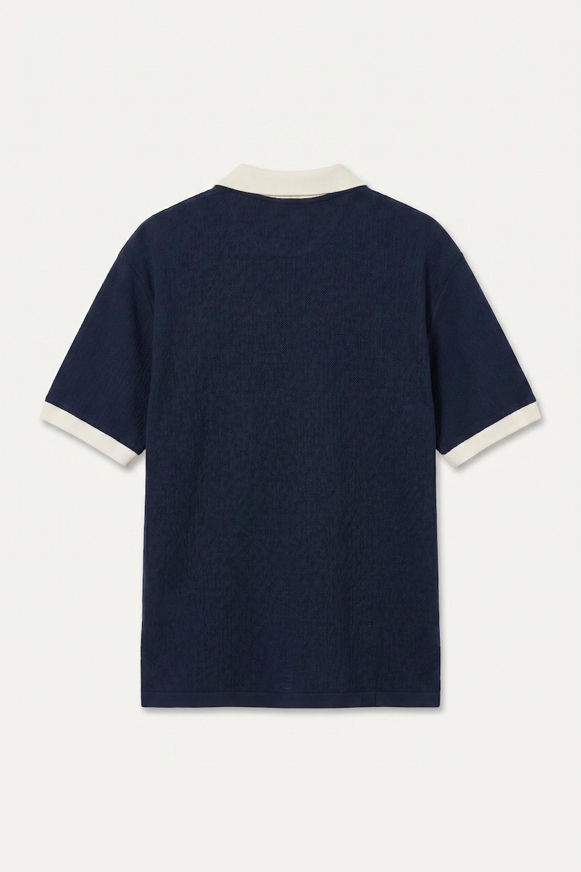 Men NAVY Boxy Fit Short Sleeve Polo T-Shirt