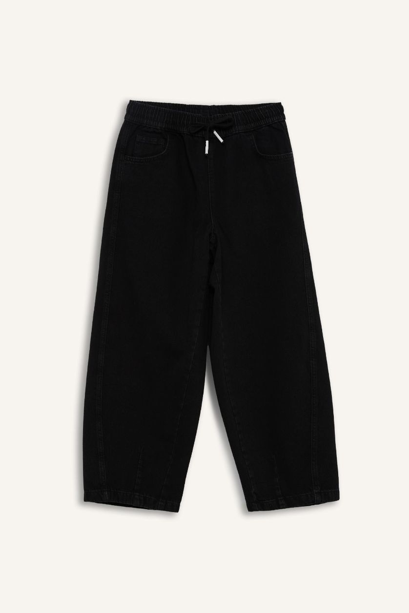 رجال أسود بنطرون جينز باريل فيت برجل واسع