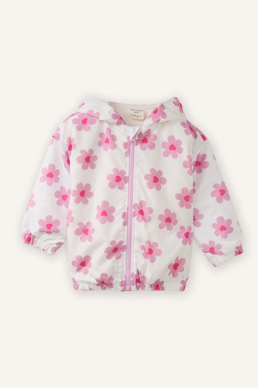 BABY GIRL Ecru Baby Girl Waterproof Hooded Raincoat