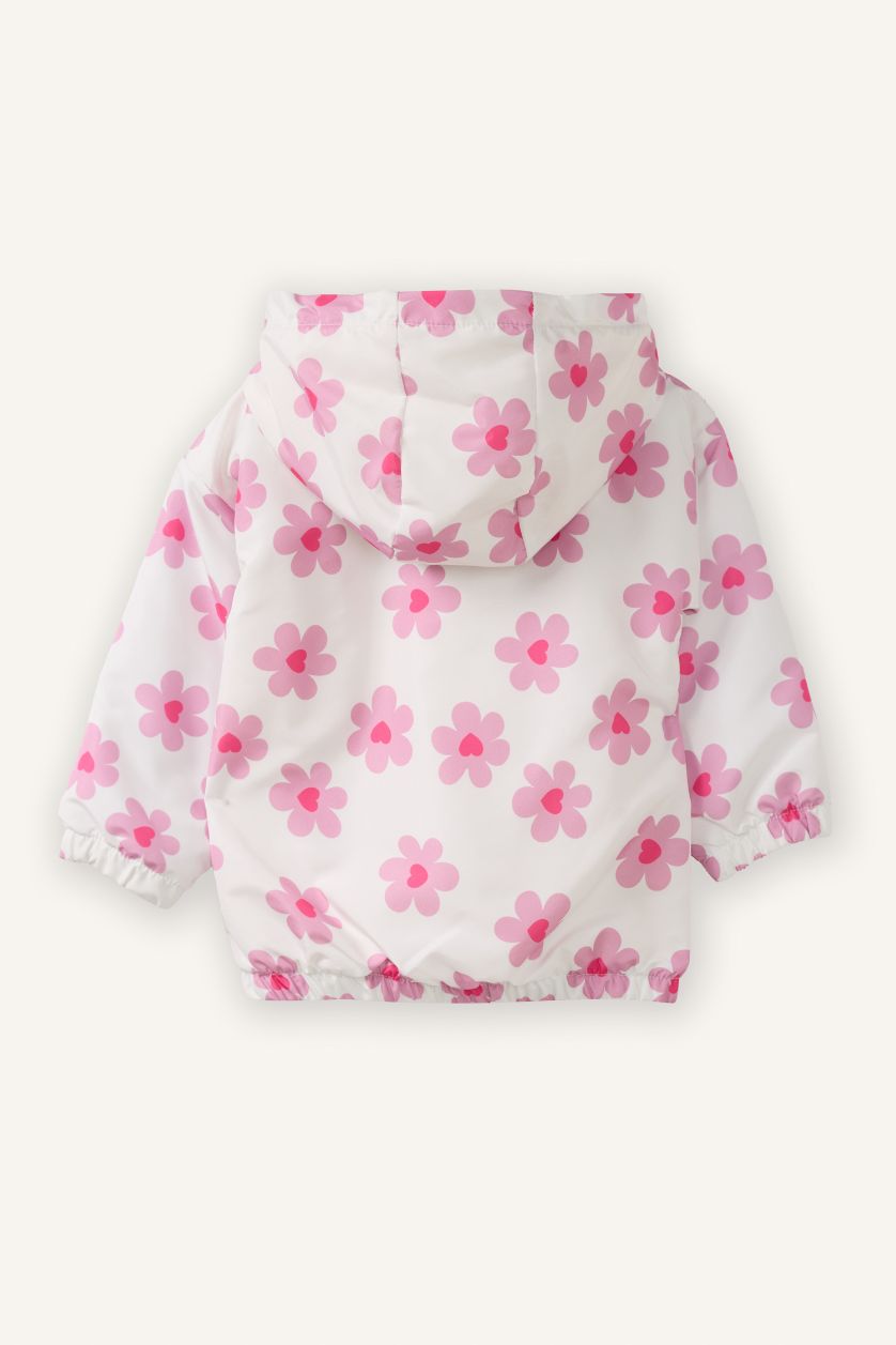 BABY GIRL Ecru Baby Girl Waterproof Hooded Raincoat