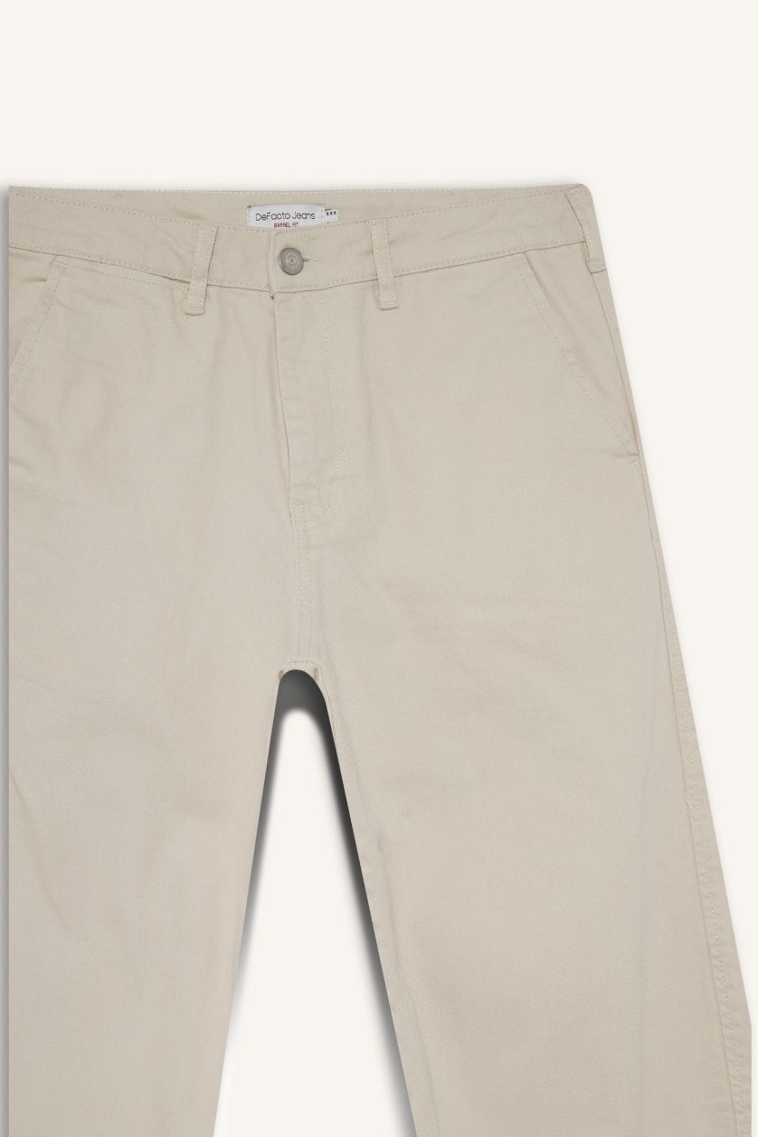 Erkek Kum %100 Pamuk Tapered Wide Leg Fit Geniş Paça Jean Pantolon