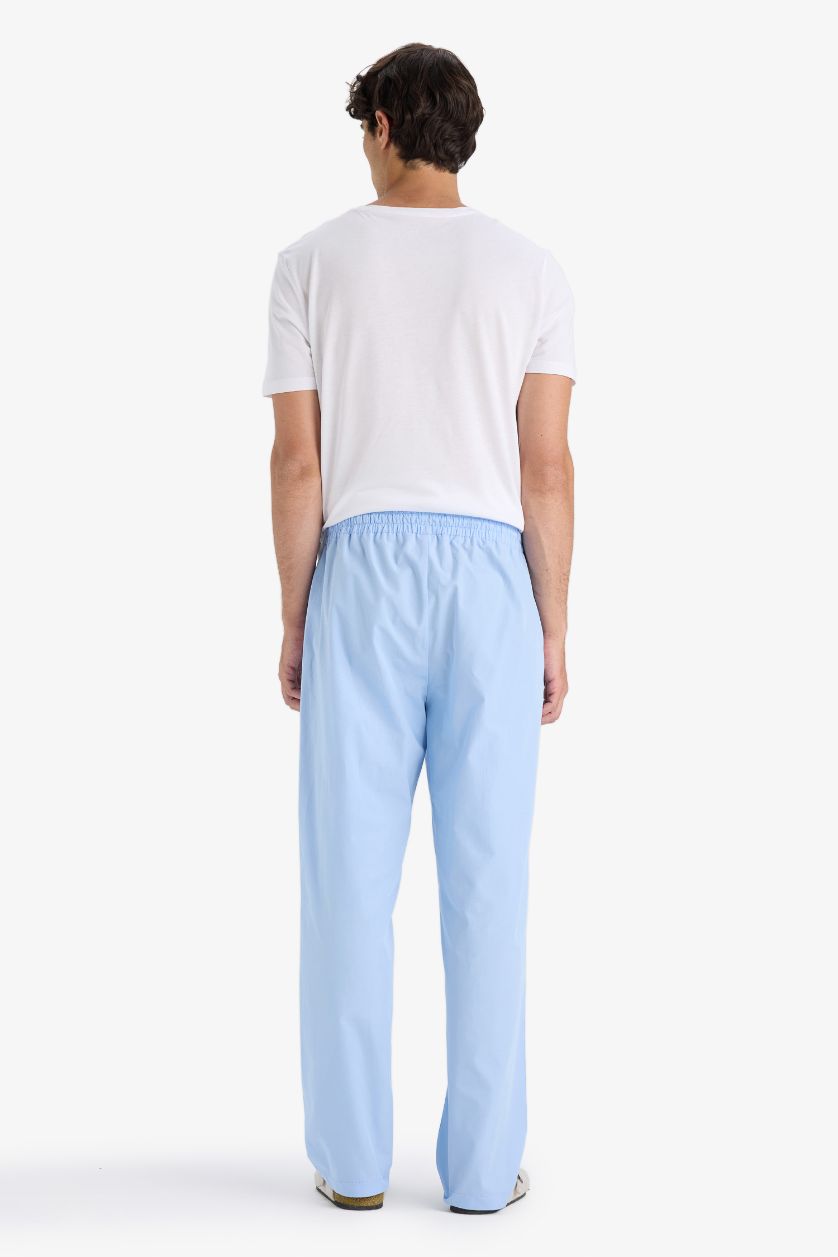 Man Light Blue 2 Piece Striped Poplin Pajama Pants