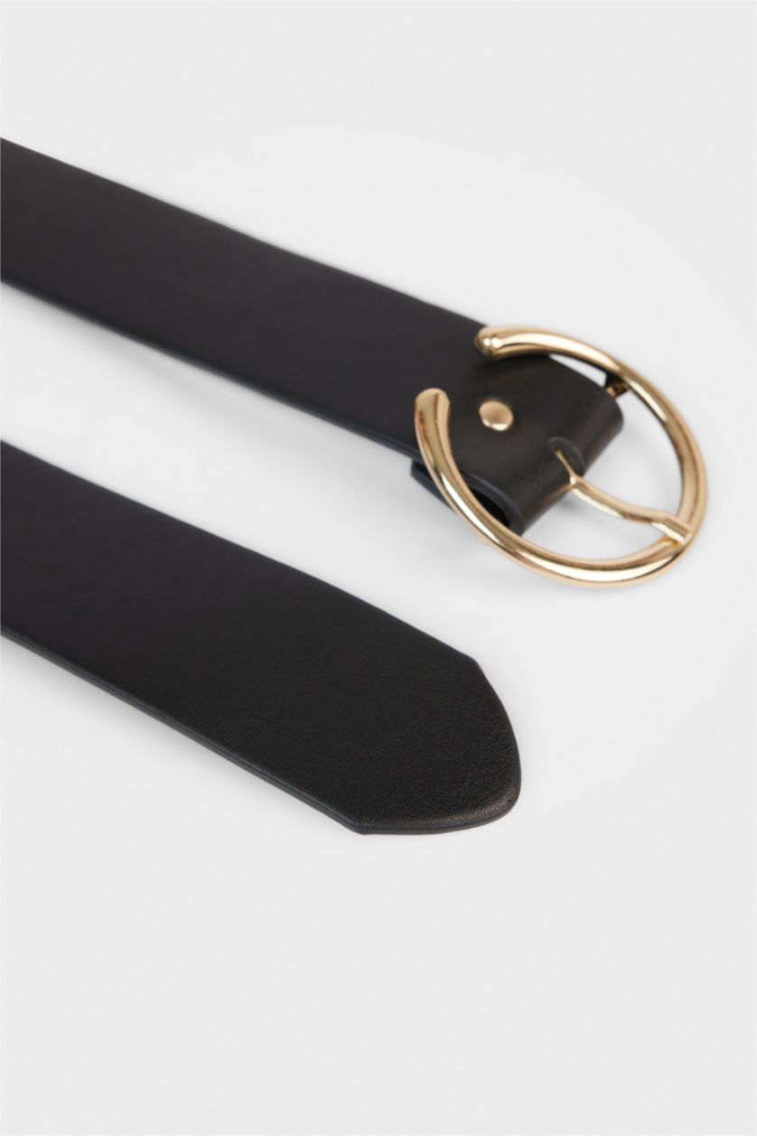 Kadın Siyah Kadın Büyük Toka Suni Deri Jean Kemeri