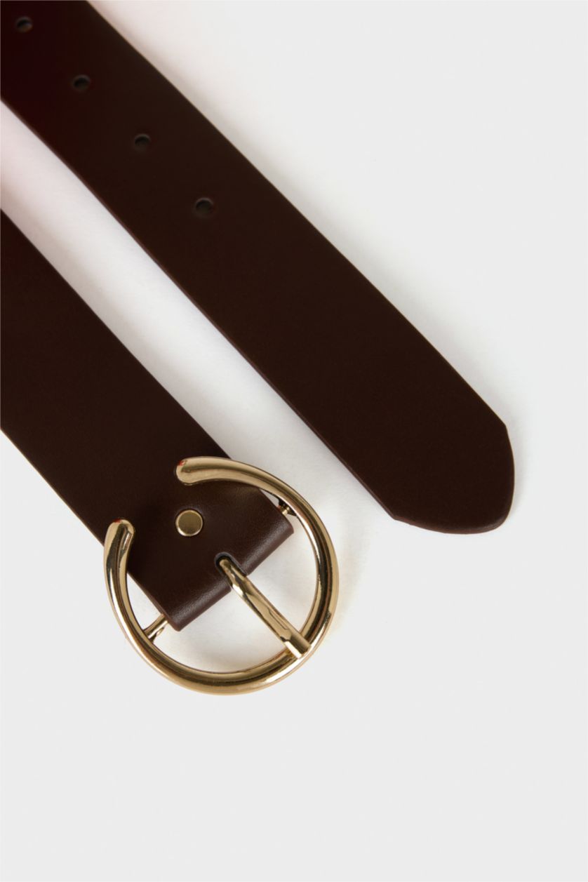 Kadın Koyu Kahve Kadın Büyük Toka Suni Deri Jean Kemeri