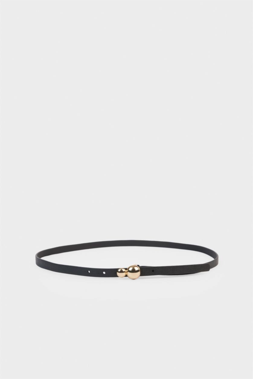 Kadın Siyah Kadın Suni Deri Elbise Kemeri