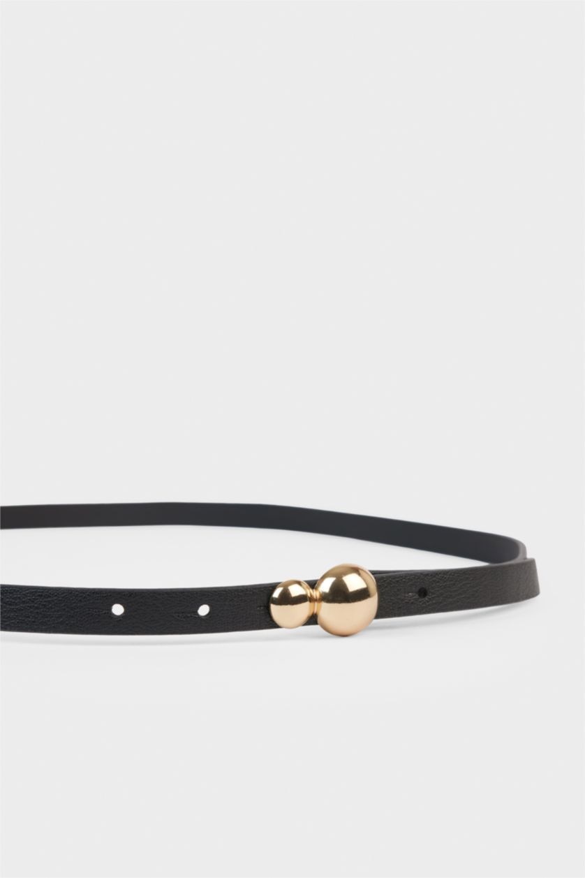 Kadın Siyah Kadın Suni Deri Elbise Kemeri