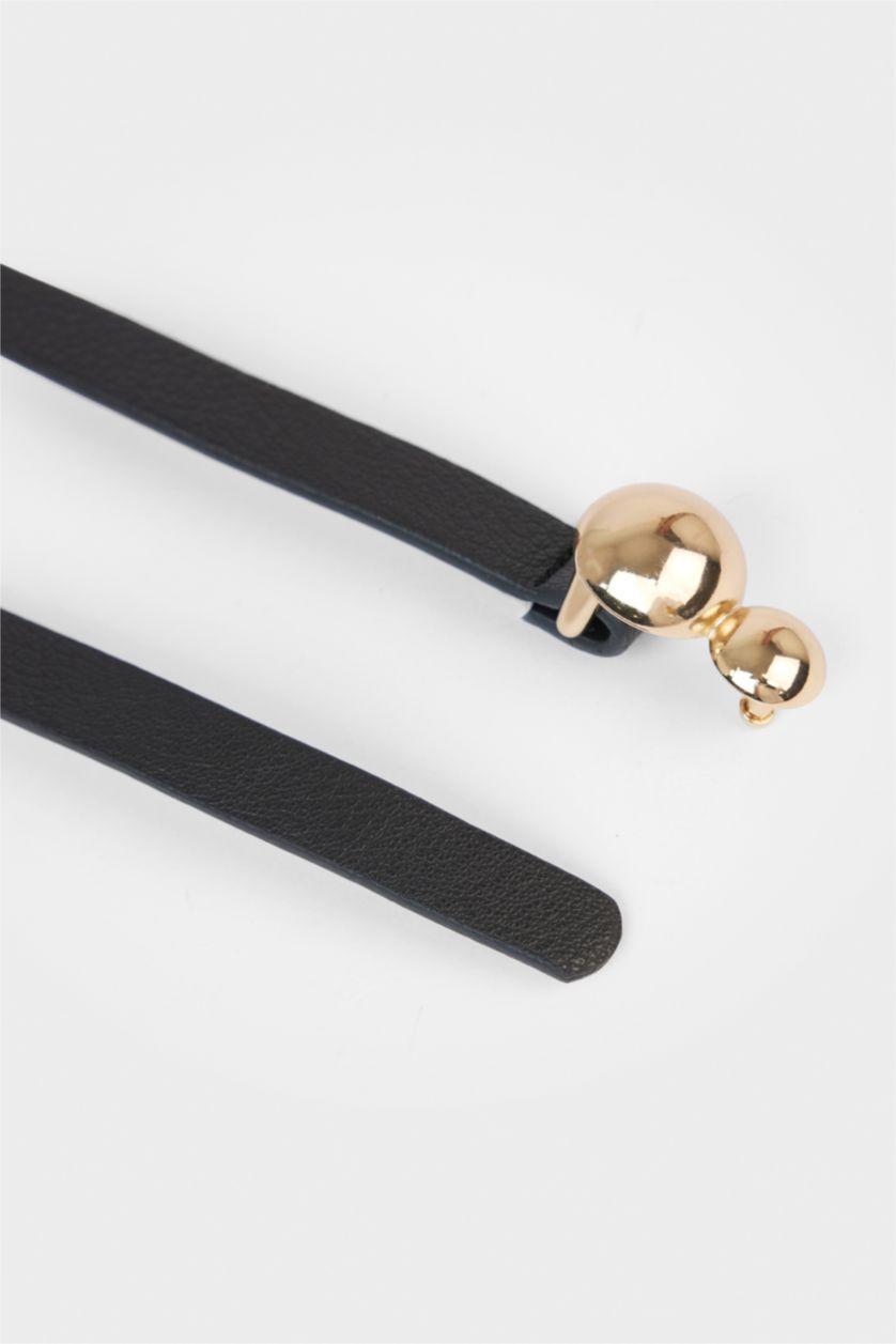 Kadın Siyah Kadın Suni Deri Elbise Kemeri