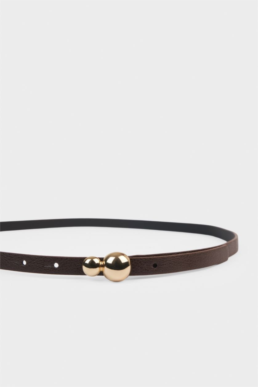 Kadın Kahve Kadın Suni Deri Elbise Kemeri